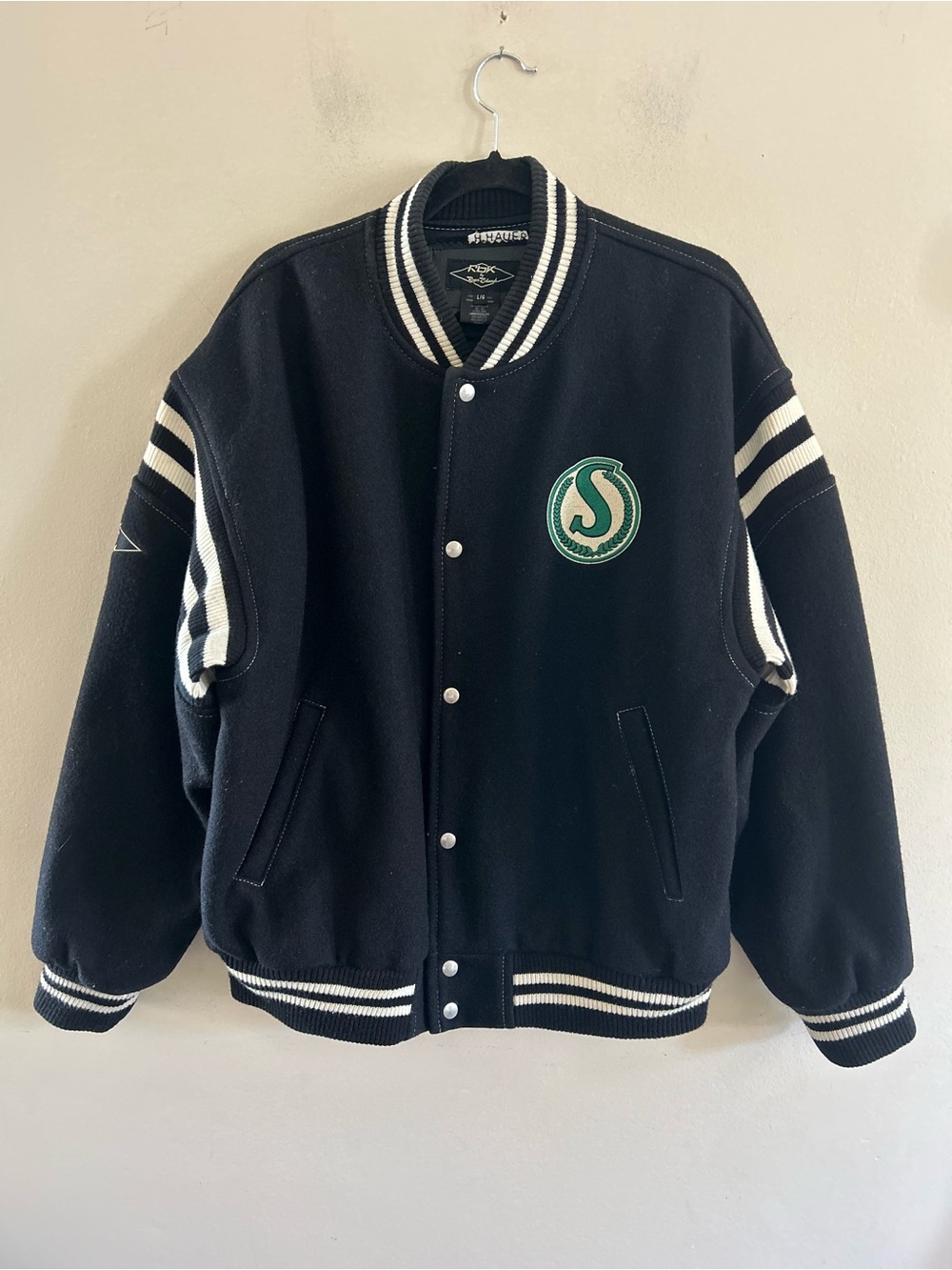 Vtg RbK Reebok Roger Edwards Saskatchewan Roughriders Varsity Jacket L - Picture 2 of 8